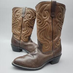 VINTAGE MASON CHIPPEWA FALLS COWBOY WESTERN MENS BOOTS BROWN LEATHER 8.5 D